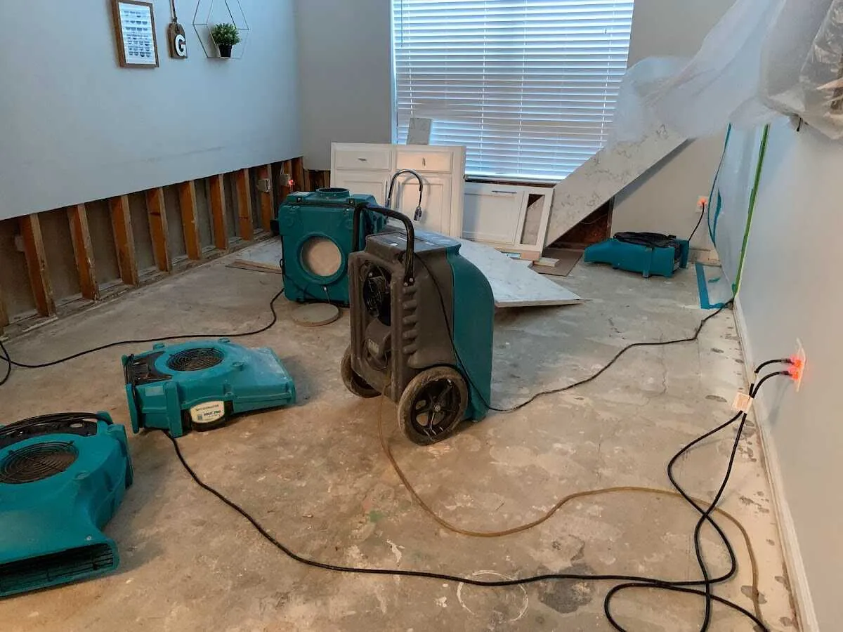 Dehumidifier in flood-cut room for Water Damage Restoration in Alafaya